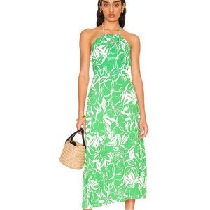 Faithfull The Brand Taormina Midi Dress In El Marsa Floral Green